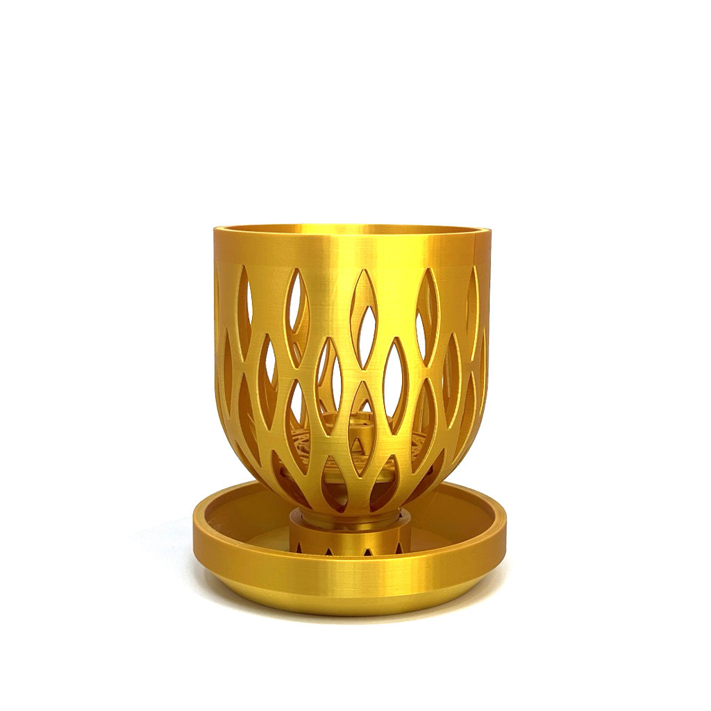 4.5 inch Orchid Crown Pot with Tabletop Drip Tray