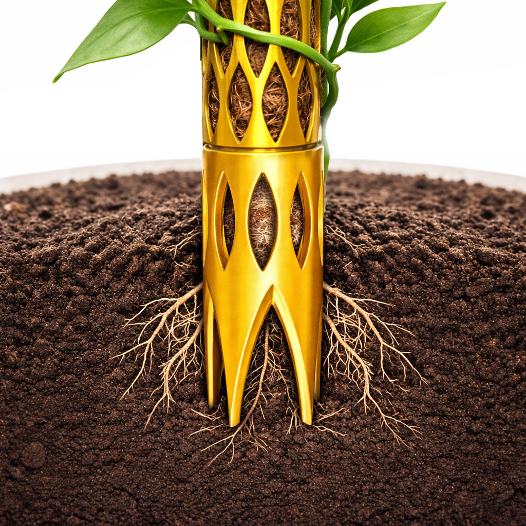 Standard 1.5" Diameter Four Prong 2.0 Soil Spike Buildable Moss Pole Part