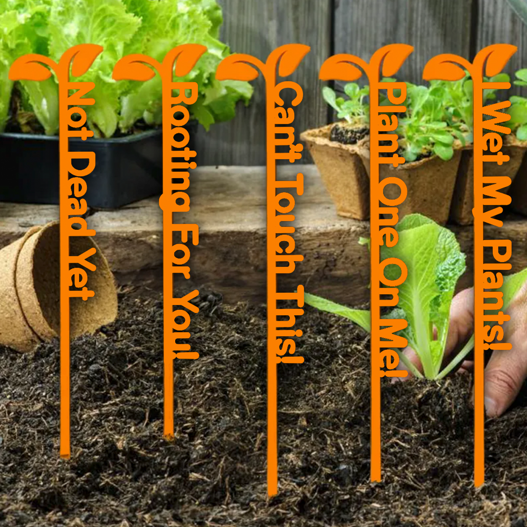 5 Personalized Garden Stakes - Each with a Custom Label, Phrase, or Name