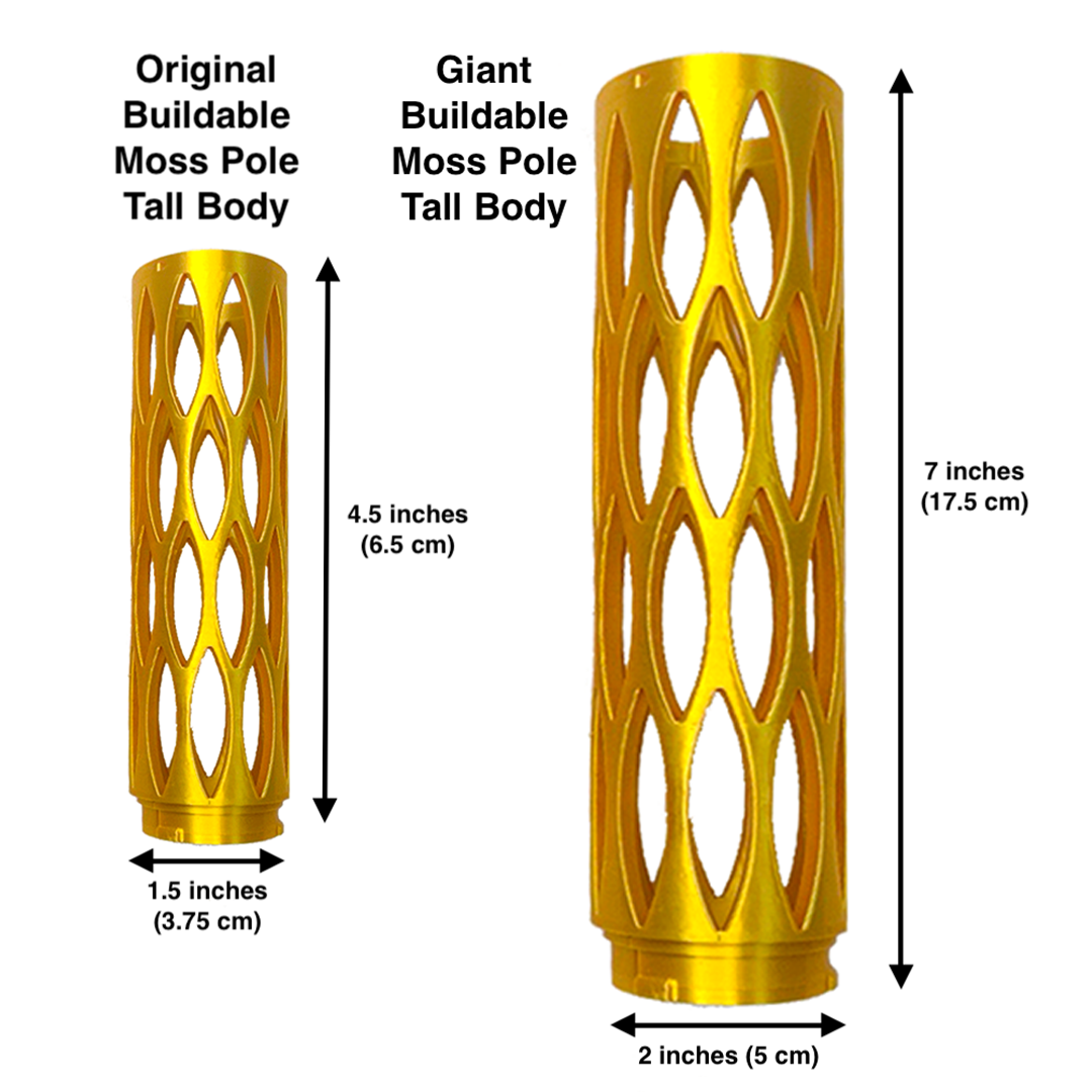 Giant Anchor Base with Giant Tall Body for Large Plant Buildable Moss Pole System – Stable Support for Soil & LECA