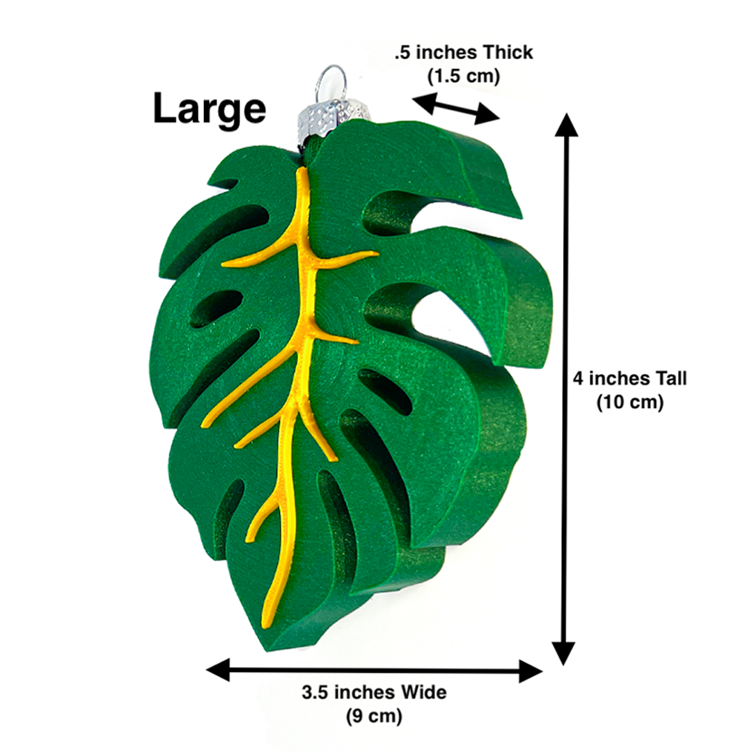 Monstera Leaf Christmas Ornament - Large 4 inch Ornament