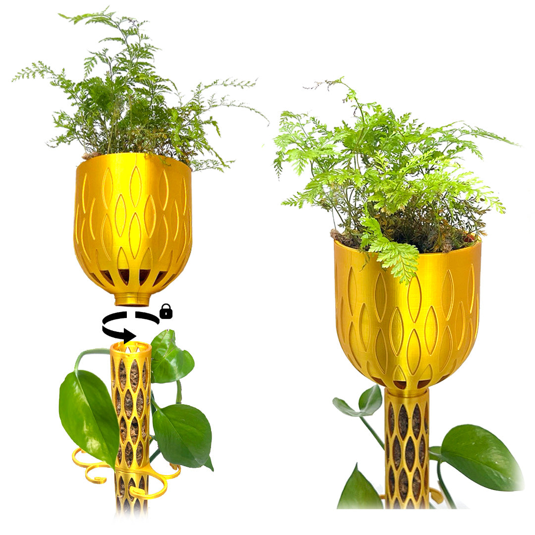 orchid moss pole 3 inch Orchid Crown Pot for Topping Standard 1.5" Diameter Moss Poles Cool Gray / Pot Only
