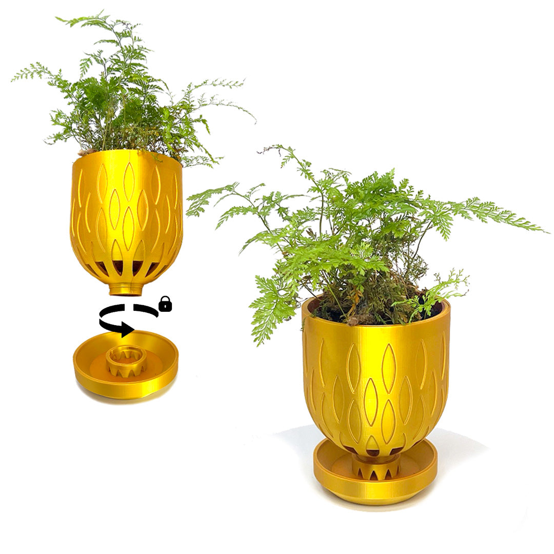 4 inch plant pots 4 inch Crown Pot with Tabletop Drip Tray Frosted Clear / Pot + Tabletop Drip Tray 4 inch (10 cm) wide