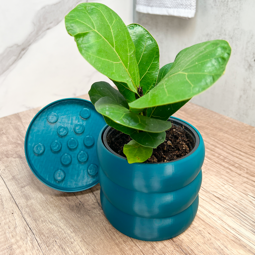 bubble wrap plant pots Round Bubble Plant Planter With Tray White / 6 Inch (15cm)