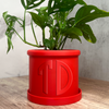 Two Initial Personalized Monogram Round Embossed Planter With Drip Tray