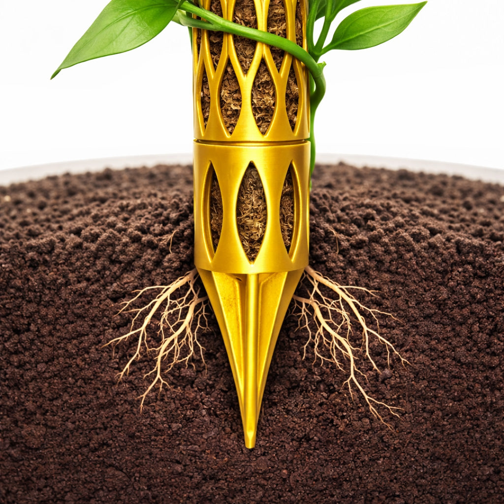 Seedling Standard 1.5" Diameter Buildable Moss Pole with Leafy Stem Supports Starter Set